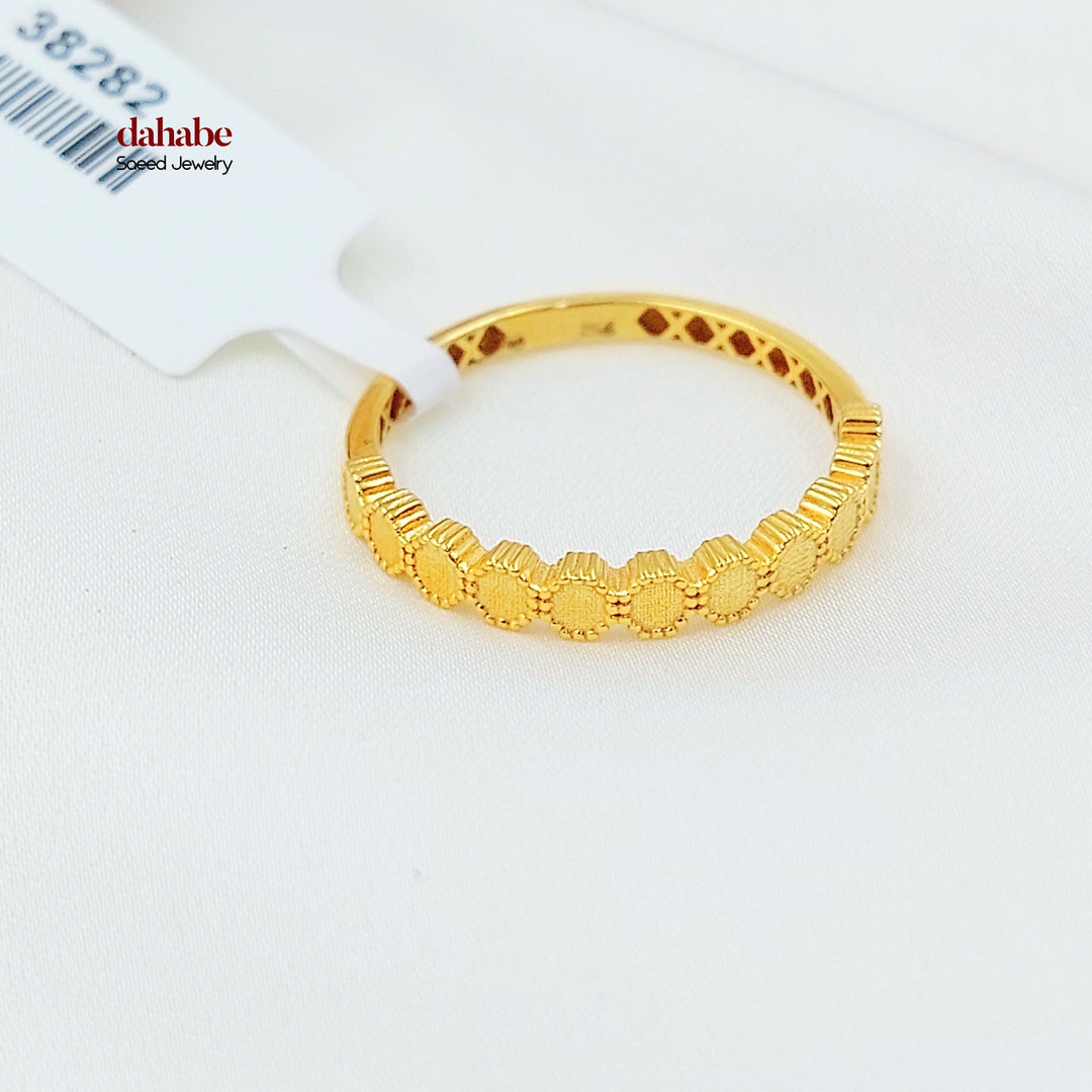 Zircon Studded Deluxe Ring Made of 21K Gold by Saeed Jewelry 