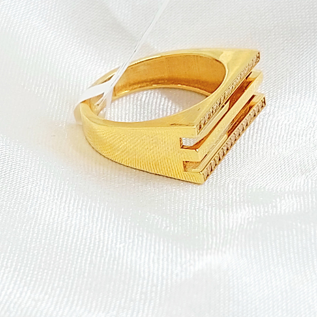 Zircon Studded Deluxe Ring Made of 21K Gold by Saeed Jewelry 