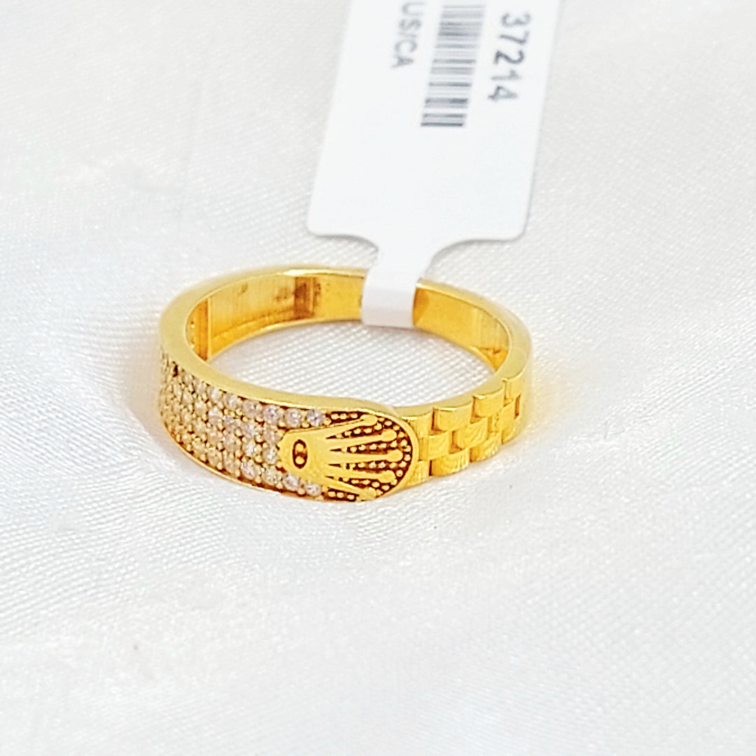 21K خاتم اكسترا مرصع-مجوهرات الشيخ سعيد-Saeed Jewelry 