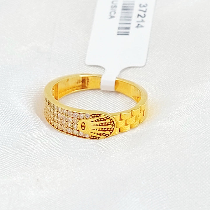 21K خاتم اكسترا مرصع-مجوهرات الشيخ سعيد-Saeed Jewelry 