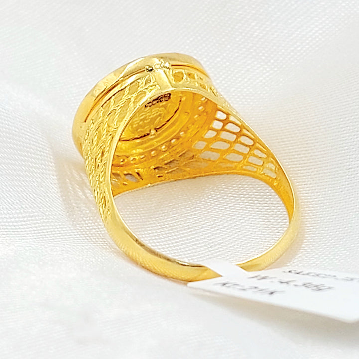 Zircon Studded Rashadi Ring Made of 21K Gold by Saeed Jewelry 
