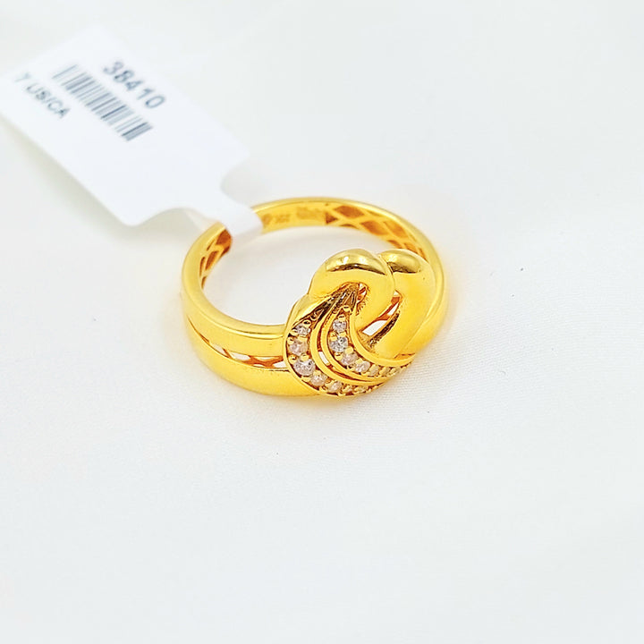 21K خاتم اكسترا مرصع-مجوهرات الشيخ سعيد-Saeed Jewelry 