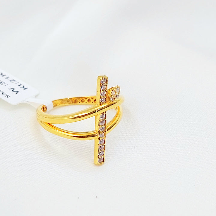 21K خاتم اكسترا مرصع-مجوهرات الشيخ سعيد-Saeed Jewelry 