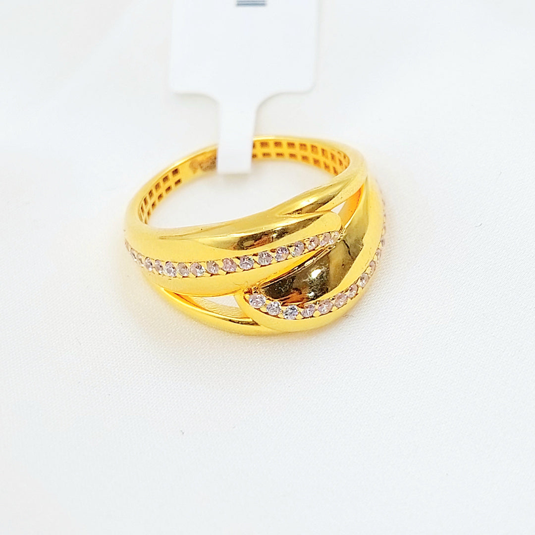 21K خاتم اكسترا مرصع-مجوهرات الشيخ سعيد-Saeed Jewelry 