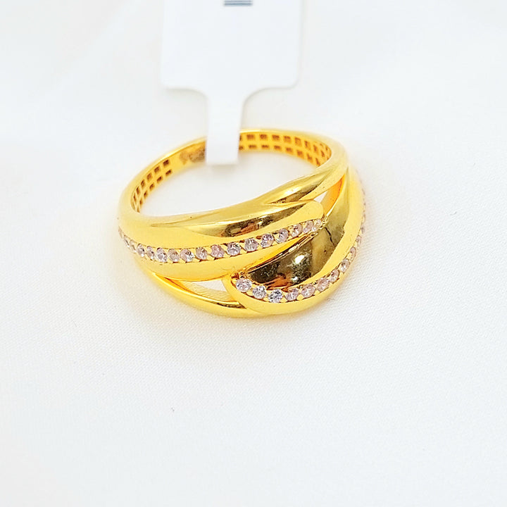 21K خاتم اكسترا مرصع-مجوهرات الشيخ سعيد-Saeed Jewelry 