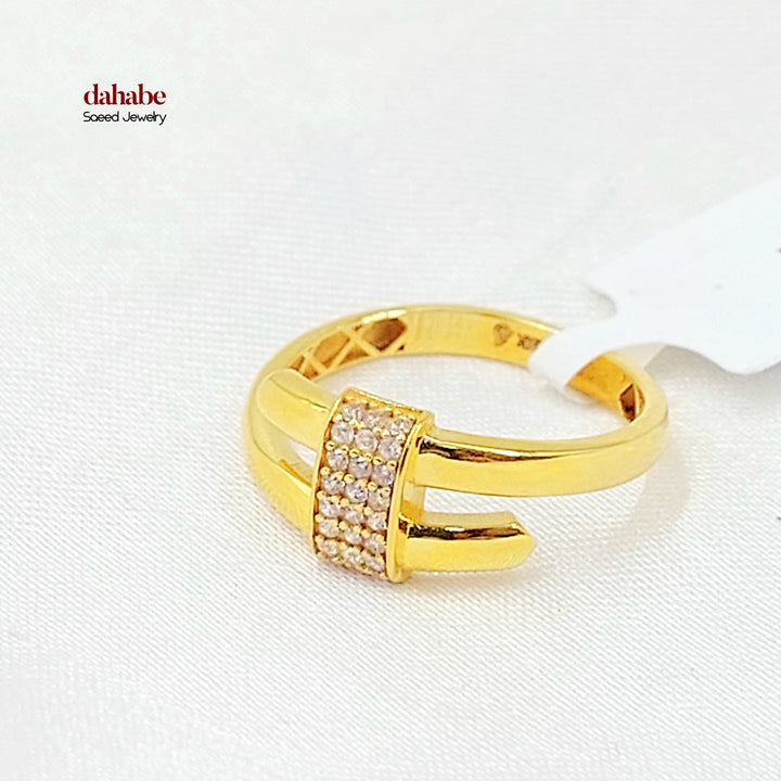 21K خاتم مسمار مرصع-مجوهرات الشيخ سعيد-Saeed Jewelry 