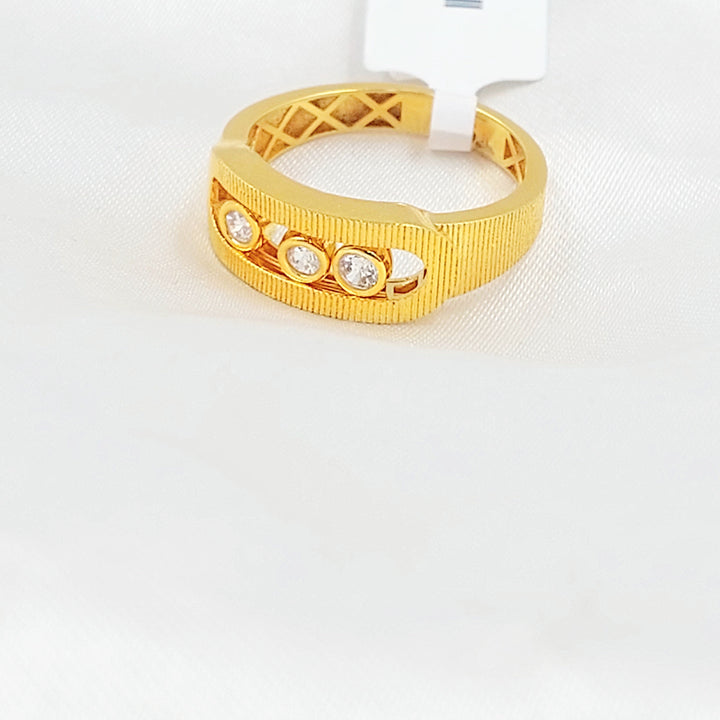 21K خاتم اكسترا مرصع-مجوهرات الشيخ سعيد-Saeed Jewelry 