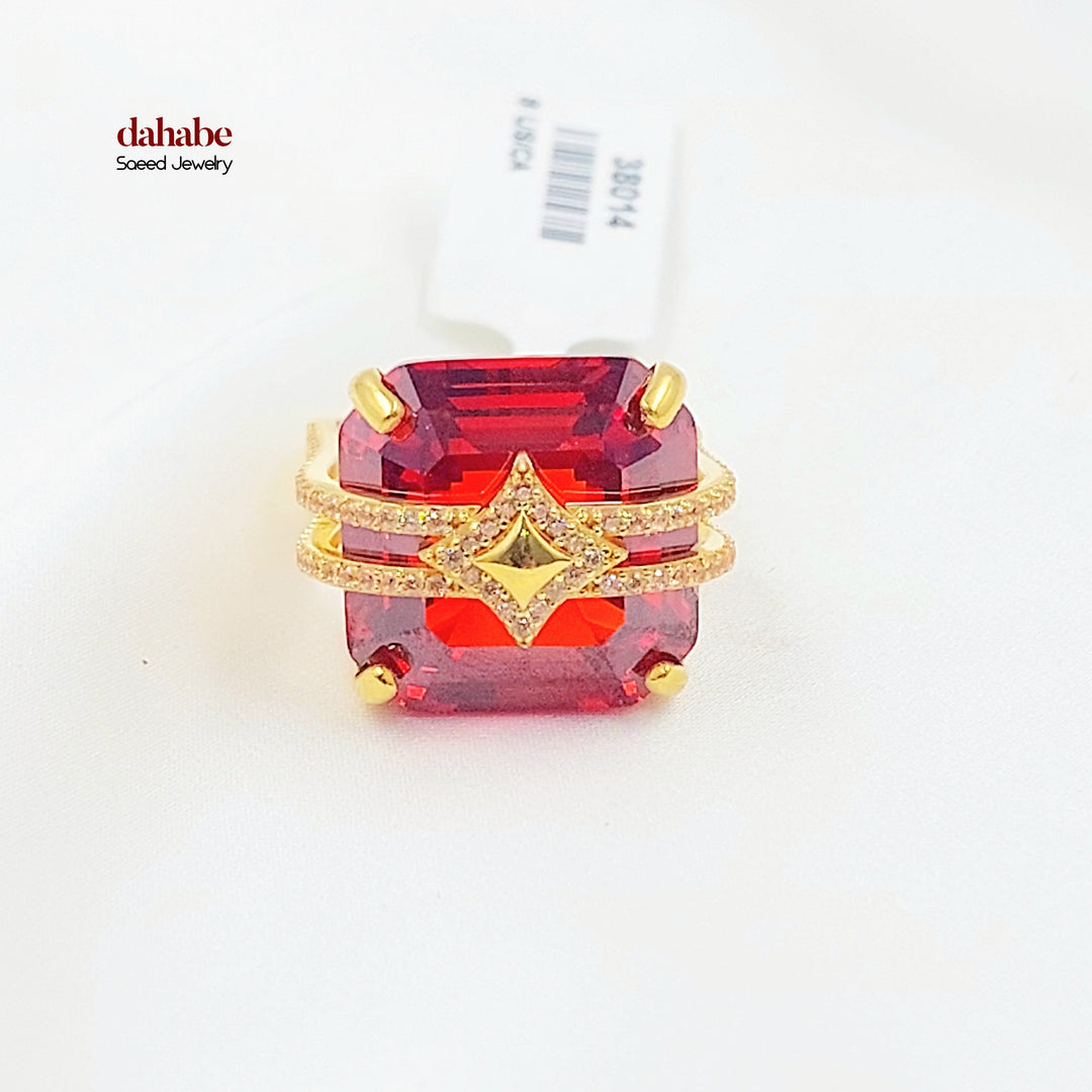 21K خاتم اكسترا مرصع-مجوهرات الشيخ سعيد-Saeed Jewelry 