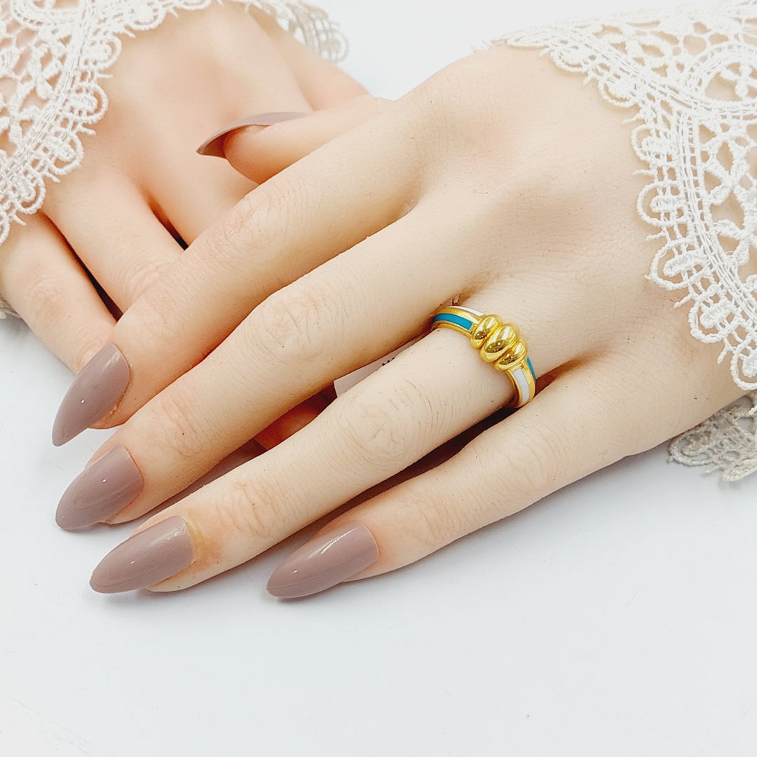 21K خاتم اكسترا مرصع-مجوهرات الشيخ سعيد-Saeed Jewelry 