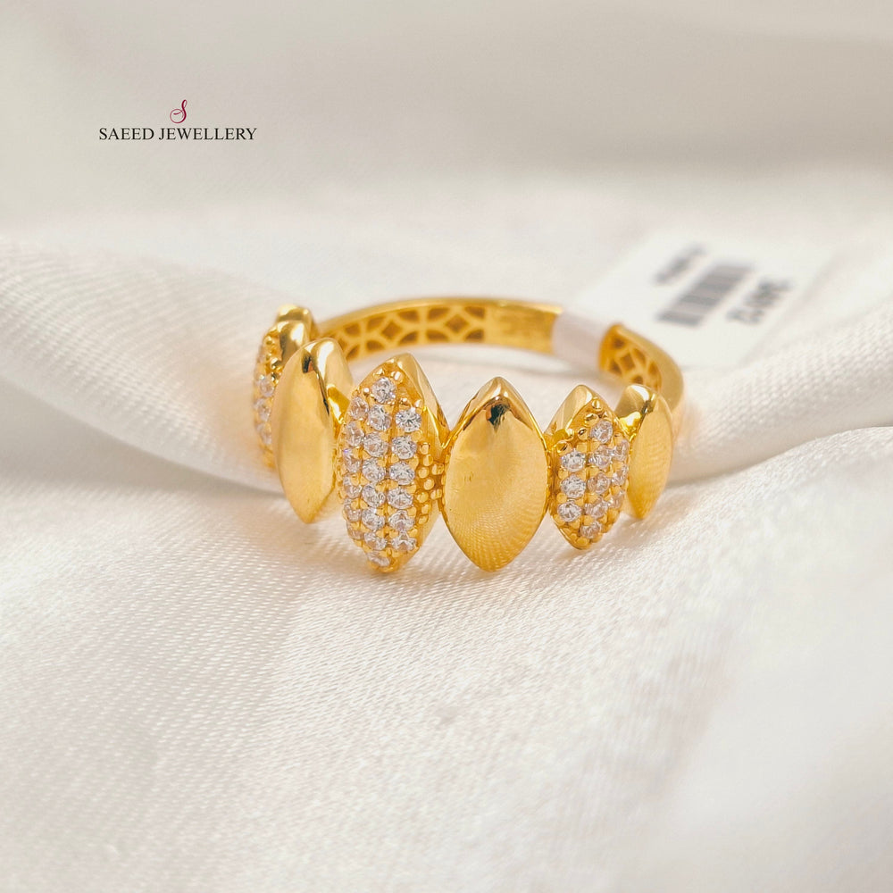 21K خاتم اكسترا مرصع-مجوهرات الشيخ سعيد-Saeed Jewelry 