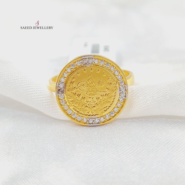 21K خاتم رشادي مرصع-مجوهرات الشيخ سعيد-Saeed Jewelry 