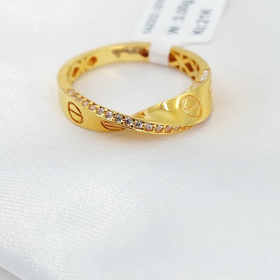 21K خاتم فيجارو مرصع-مجوهرات الشيخ سعيد-Saeed Jewelry 