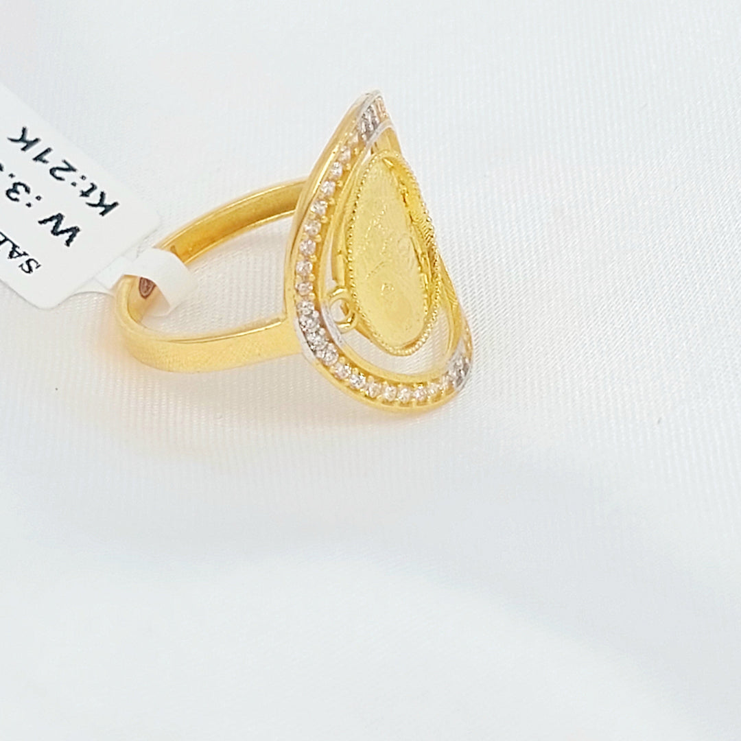 21K خاتم رشادي مرصع-مجوهرات الشيخ سعيد-Saeed Jewelry 