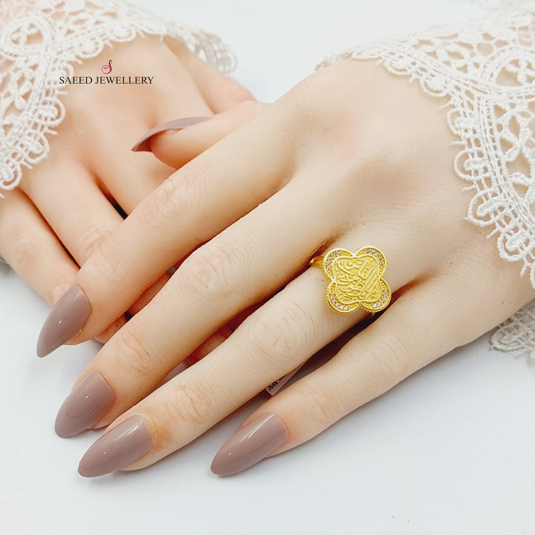 21K خاتم اسلامي مرصع-مجوهرات الشيخ سعيد-Saeed Jewelry 