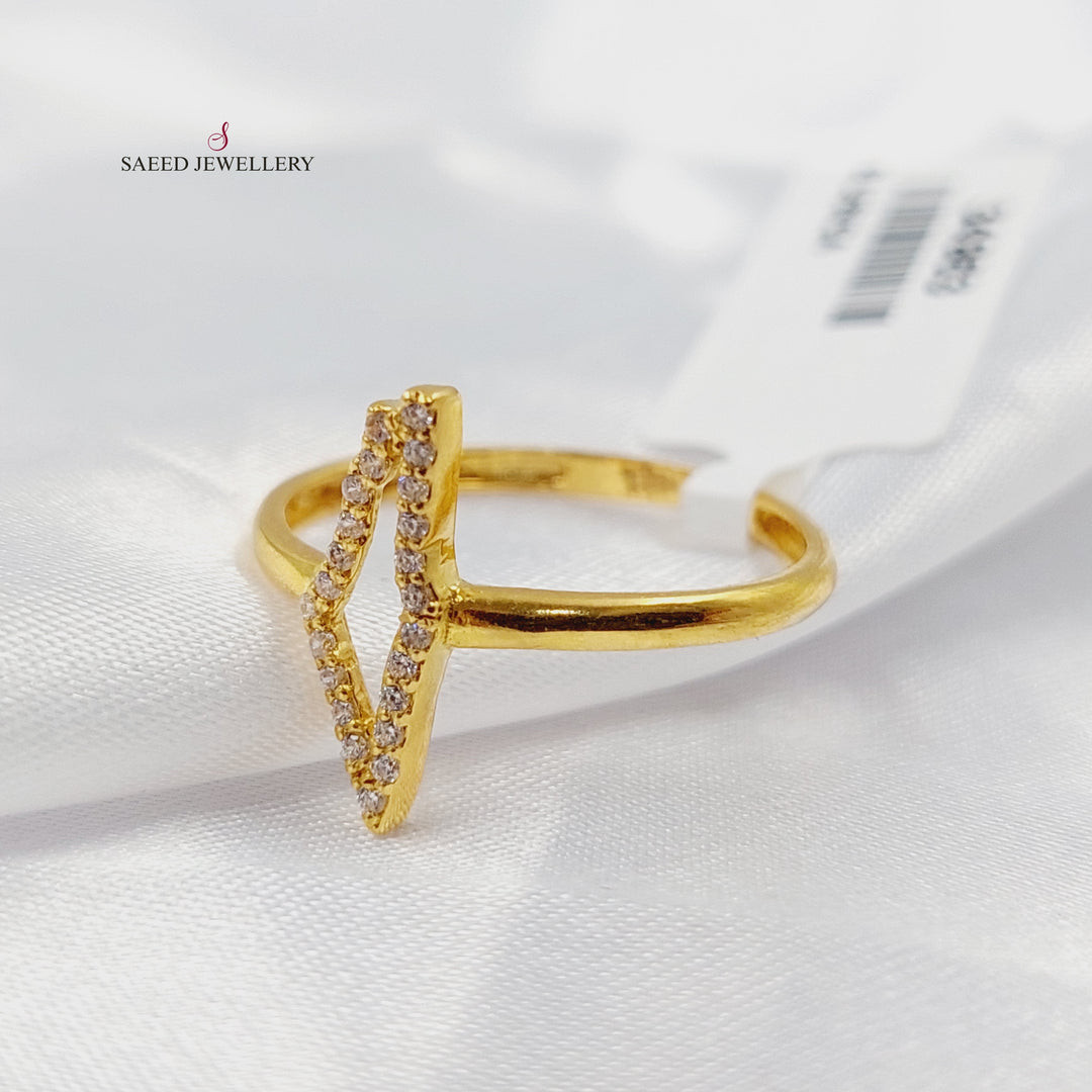 Zircon Studded Palestine Ring Made of 21K Gold by Saeed Jewelry 