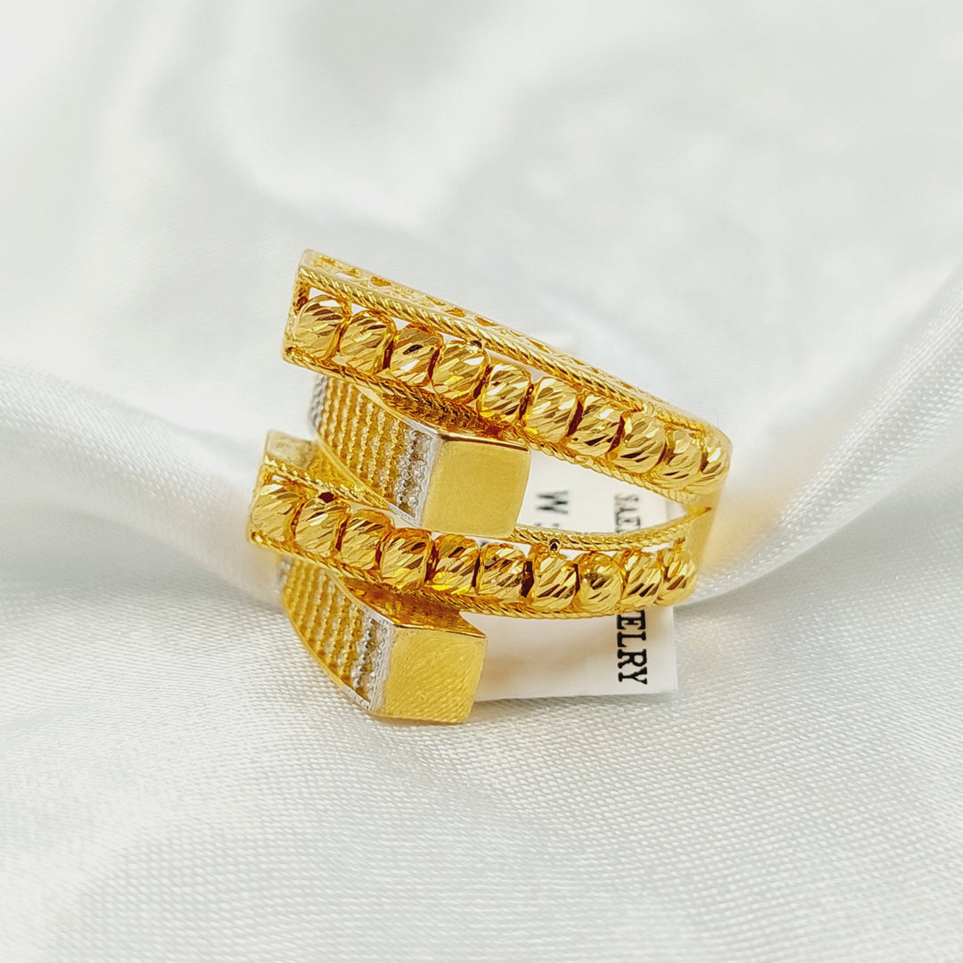 21K خاتم هرم مرصع-مجوهرات الشيخ سعيد-Saeed Jewelry 