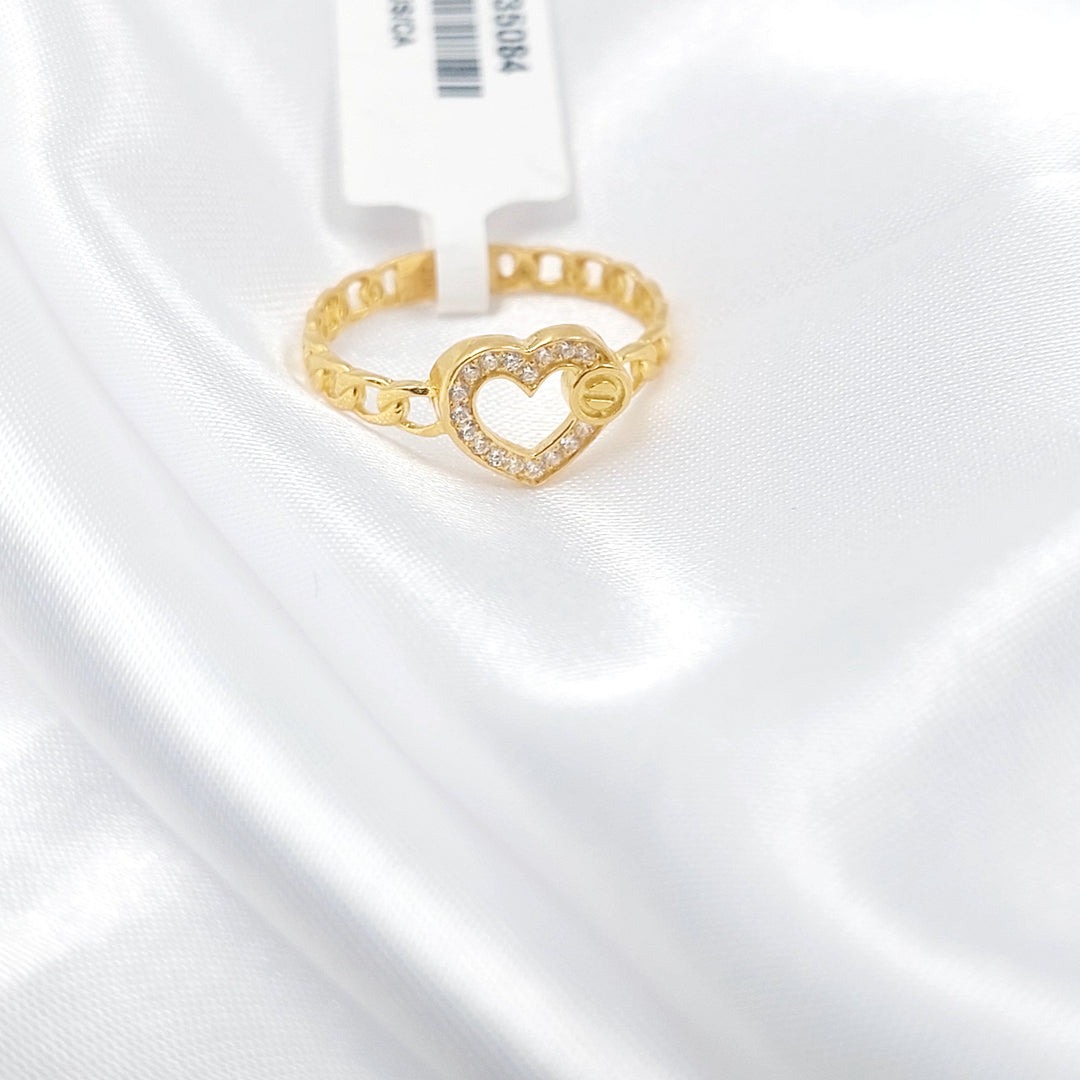 21K خاتم قلب مرصع-مجوهرات الشيخ سعيد-Saeed Jewelry 