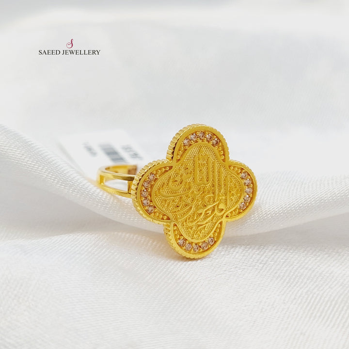 21K خاتم اسلامي مرصع-مجوهرات الشيخ سعيد-Saeed Jewelry 