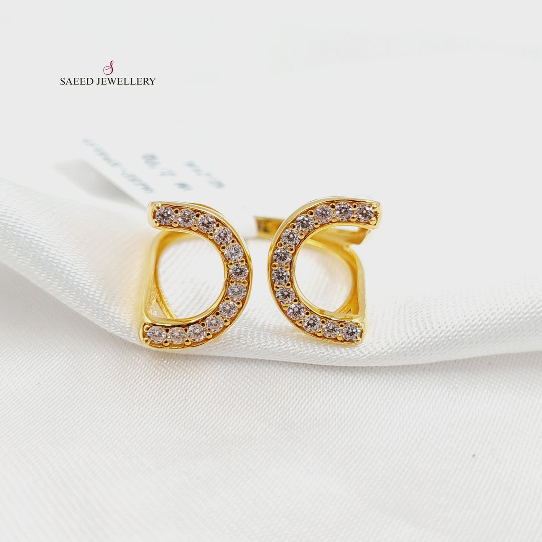 Zircon Studded Shoe Ring Made of 21K Gold by Saeed Jewelry 