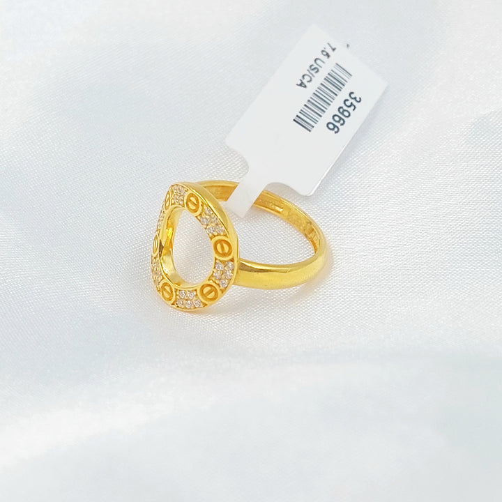 21K خاتم فيجارو مرصع-مجوهرات الشيخ سعيد-Saeed Jewelry 