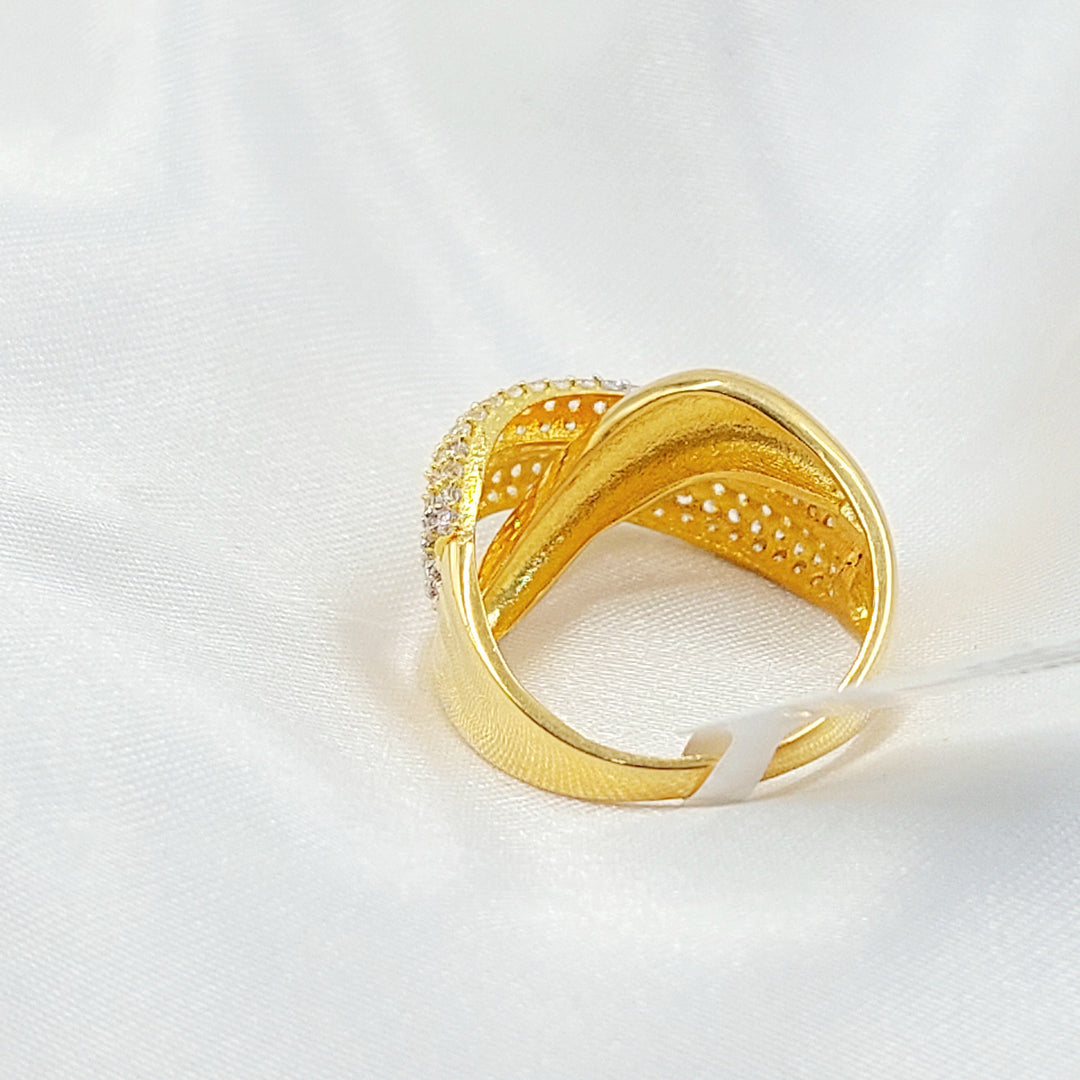 21K خاتم اكسترا مرصع-مجوهرات الشيخ سعيد-Saeed Jewelry 