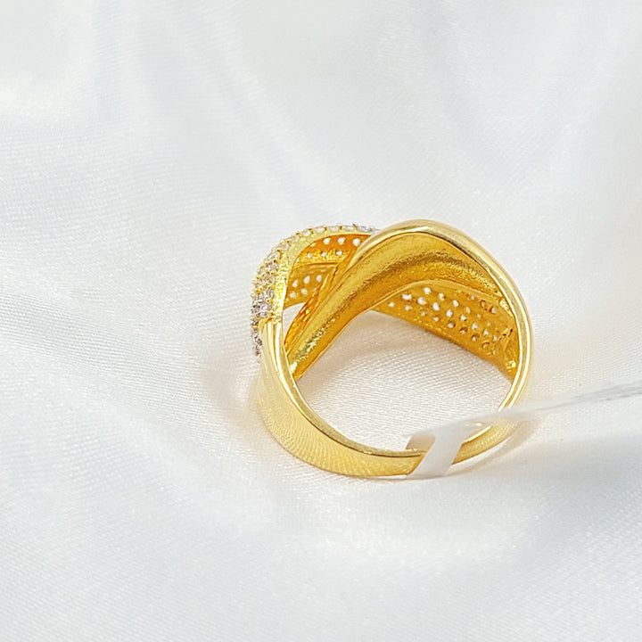 21K خاتم اكسترا مرصع-مجوهرات الشيخ سعيد-Saeed Jewelry 