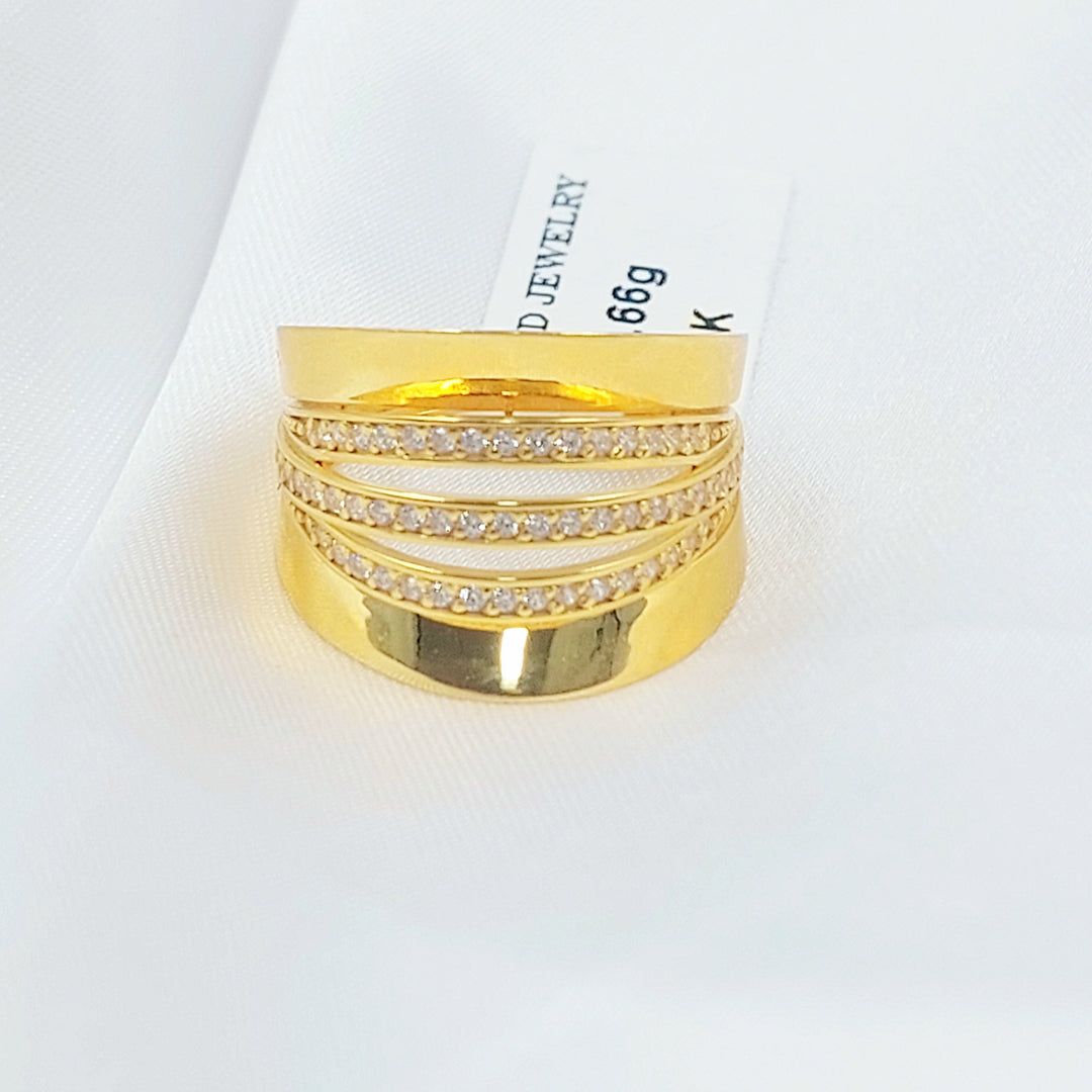 Zircon Studded Waves Ring Made of 21K Gold by Saeed Jewelry 