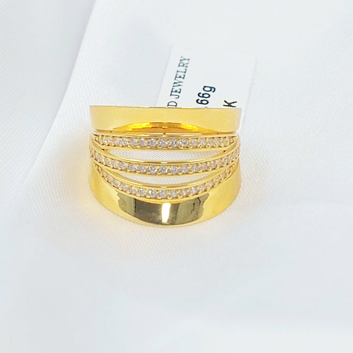 Zircon Studded Waves Ring Made of 21K Gold by Saeed Jewelry 