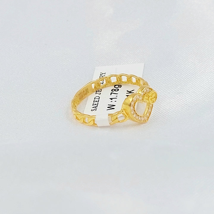 21K خاتم قلب مرصع-مجوهرات الشيخ سعيد-Saeed Jewelry 