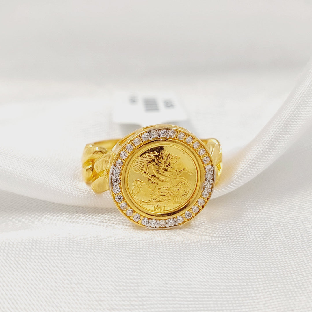 21K خاتم انجليزي مرصع-مجوهرات الشيخ سعيد-Saeed Jewelry 