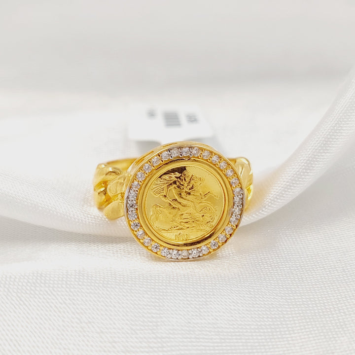 21K خاتم انجليزي مرصع-مجوهرات الشيخ سعيد-Saeed Jewelry 