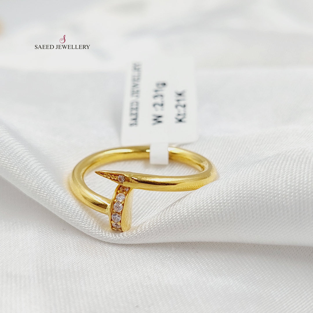 21K خاتم مسمار مرصع-مجوهرات الشيخ سعيد-Saeed Jewelry 