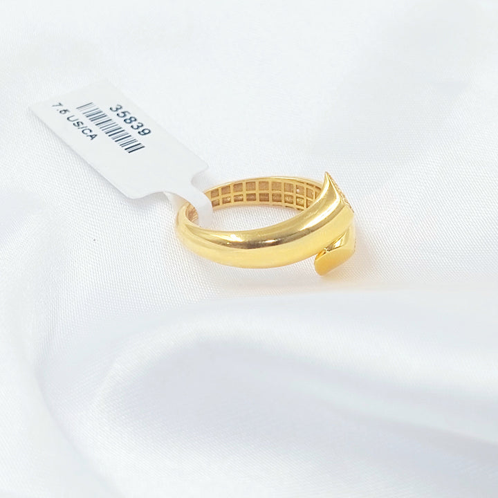 Zircon Studded Deluxe Ring Made of 21K Gold by Saeed Jewelry 
