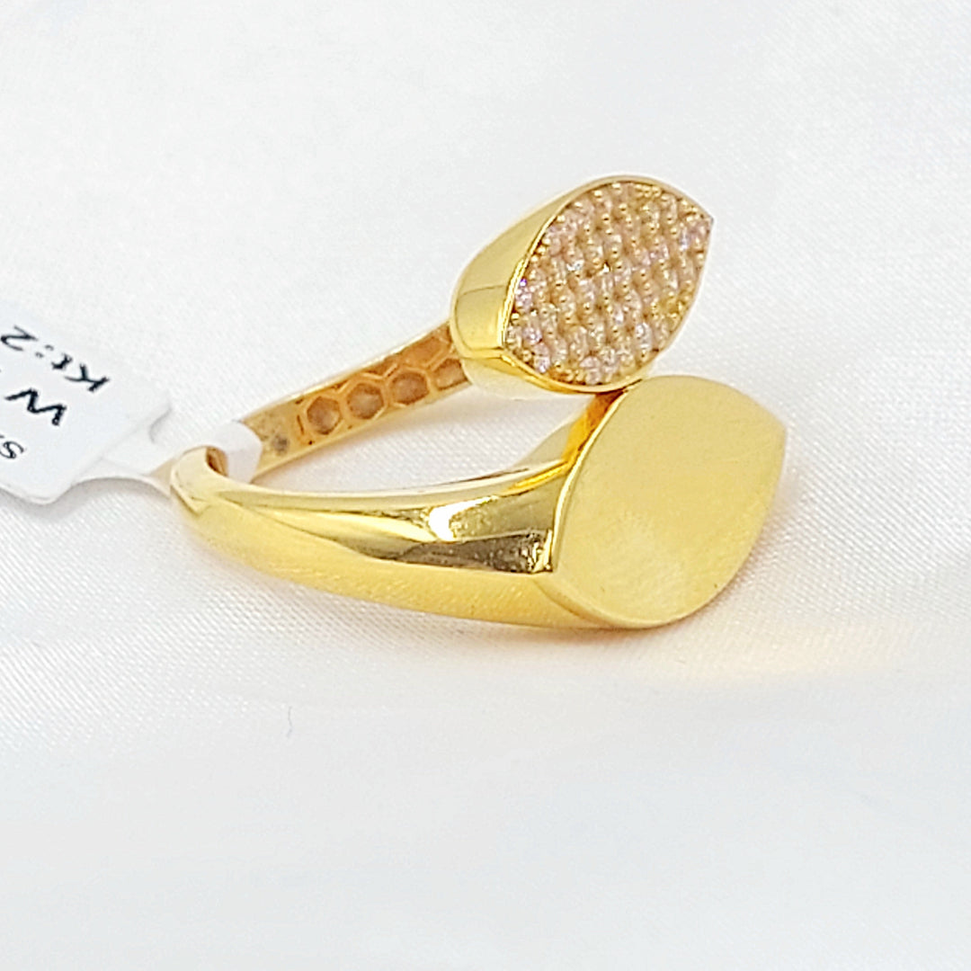 Zircon Studded Tears Ring Made of 21K Gold by Saeed Jewelry 