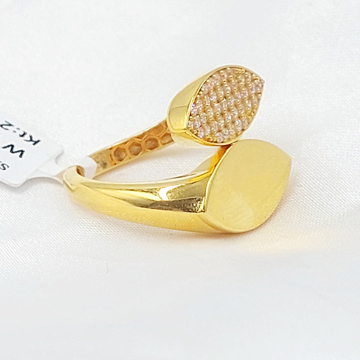 Zircon Studded Tears Ring Made of 21K Gold by Saeed Jewelry 