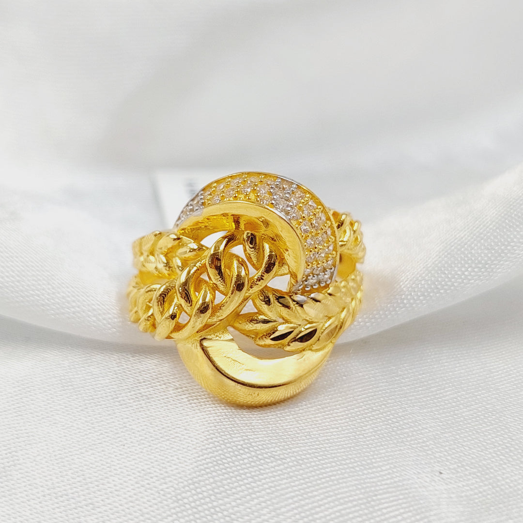 21K خاتم اكسترا مرصع-مجوهرات الشيخ سعيد-Saeed Jewelry 