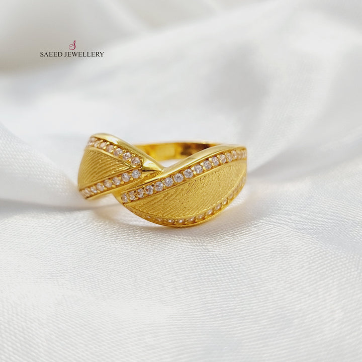 21K خاتم اجنحة مرصع-مجوهرات الشيخ سعيد-Saeed Jewelry 