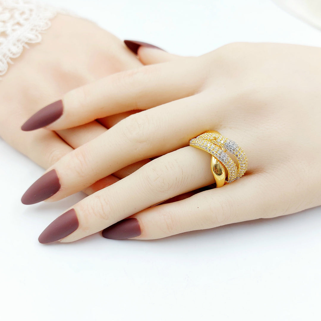 21K خاتم اكسترا مرصع-مجوهرات الشيخ سعيد-Saeed Jewelry 