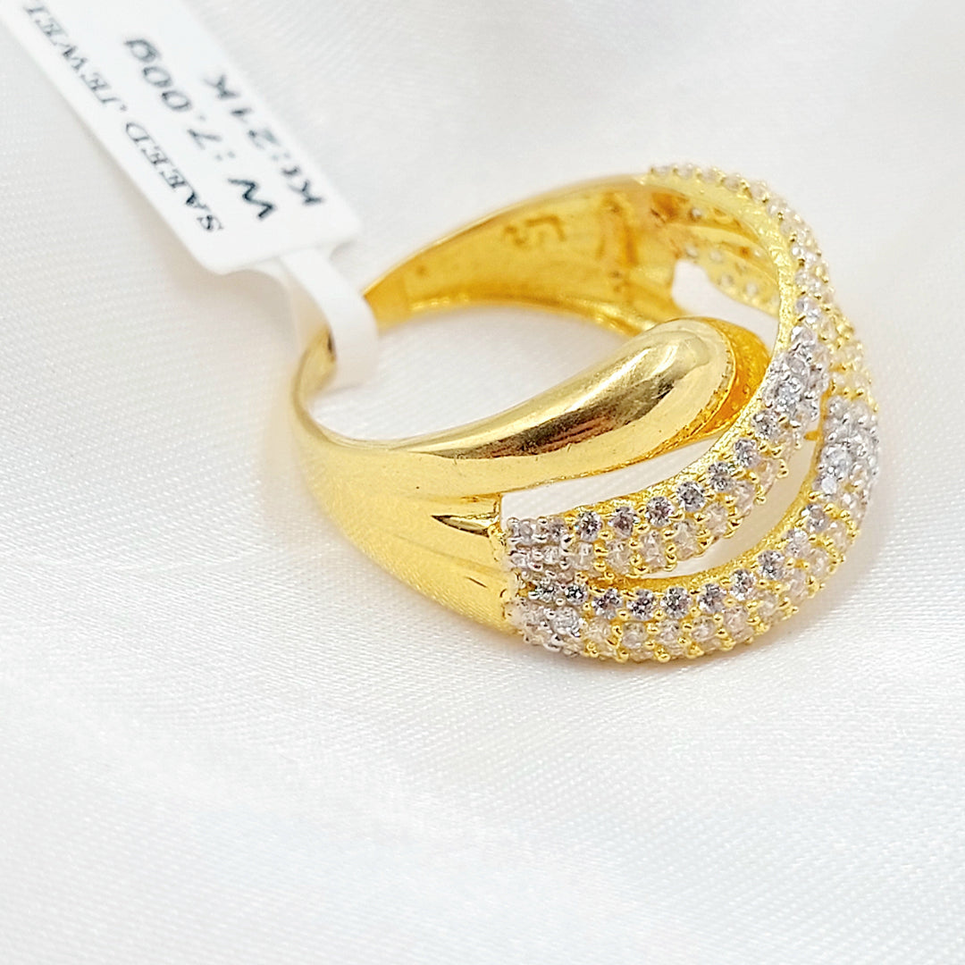 21K خاتم اكسترا مرصع-مجوهرات الشيخ سعيد-Saeed Jewelry 