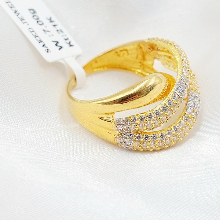 21K خاتم اكسترا مرصع-مجوهرات الشيخ سعيد-Saeed Jewelry 