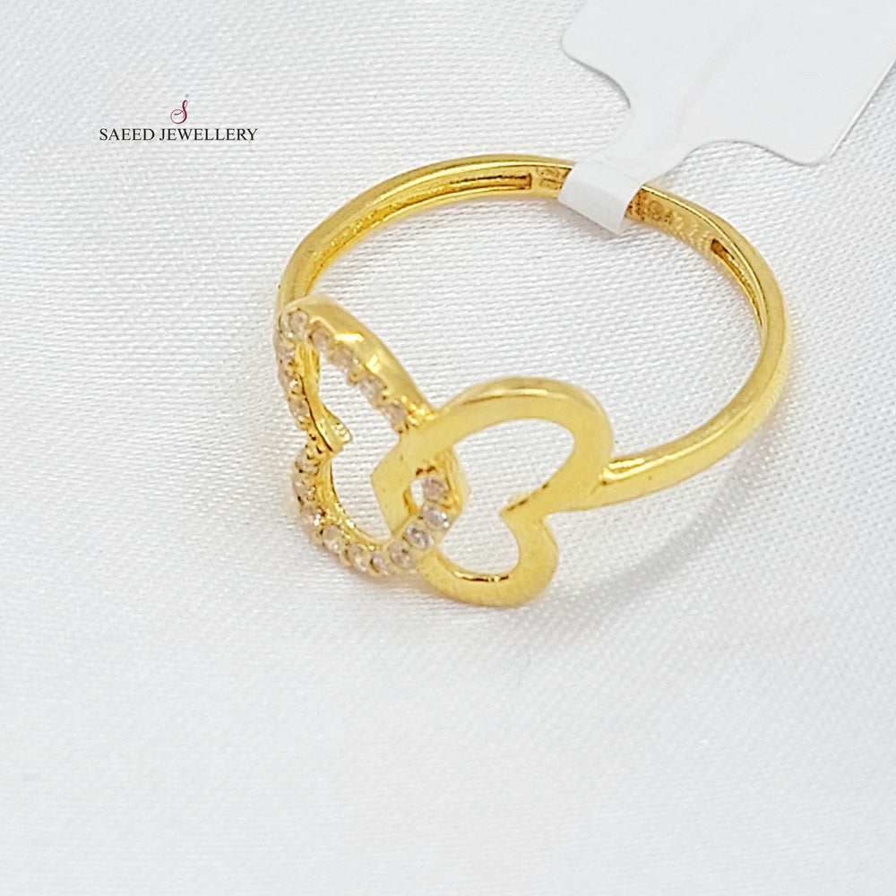 21K خاتم وردة مرصع-مجوهرات الشيخ سعيد-Saeed Jewelry 