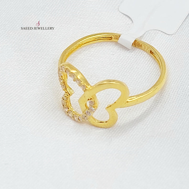 Zircon Studded Rose Ring Made of 21K Gold by Saeed Jewelry 