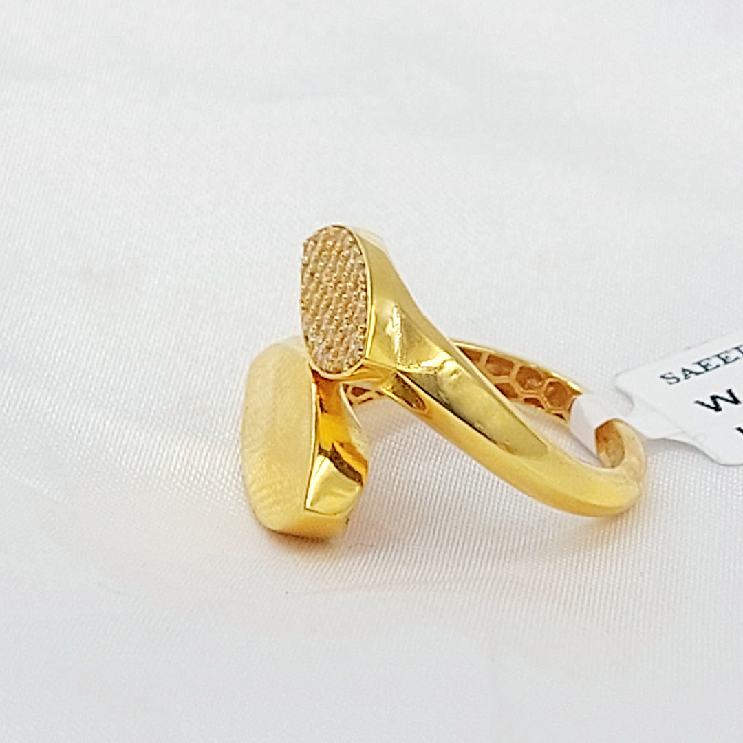 Zircon Studded Tears Ring Made of 21K Gold by Saeed Jewelry 