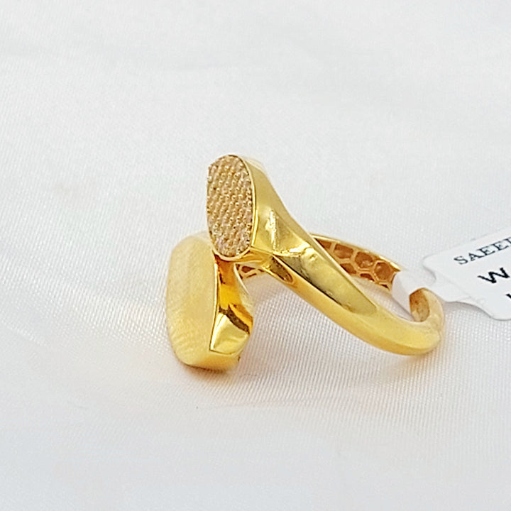 Zircon Studded Tears Ring Made of 21K Gold by Saeed Jewelry 