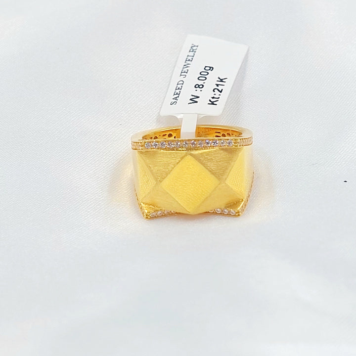 21K خاتم اكسترا مرصع-مجوهرات الشيخ سعيد-Saeed Jewelry 