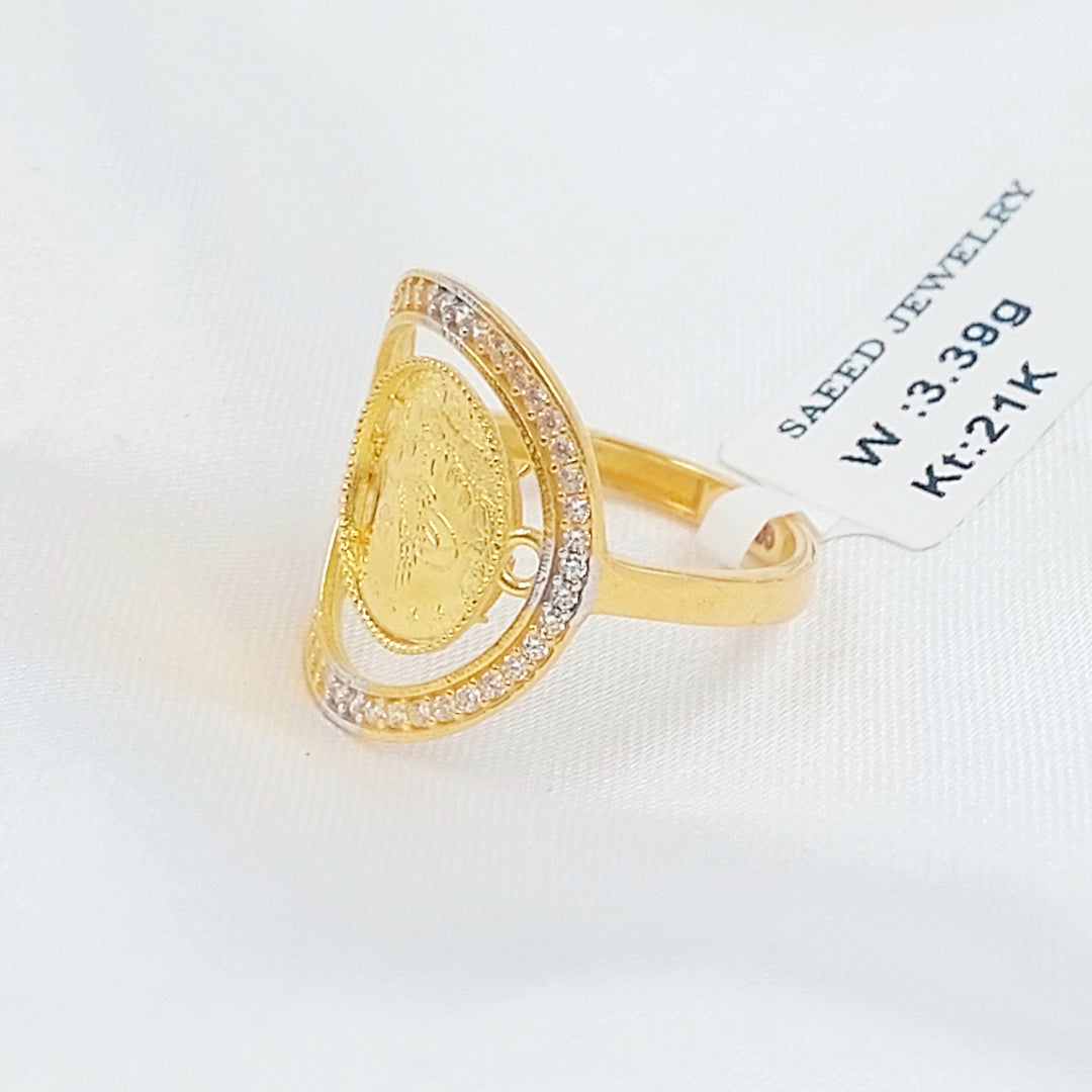 21K خاتم رشادي مرصع-مجوهرات الشيخ سعيد-Saeed Jewelry 