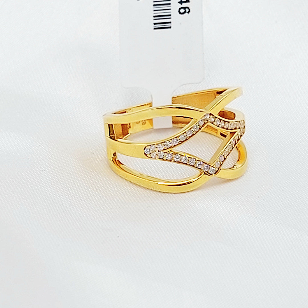 Zircon Studded Tears Ring Made of 21K Gold by Saeed Jewelry 