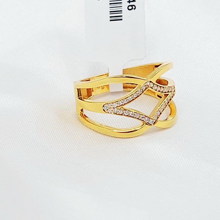 Zircon Studded Tears Ring Made of 21K Gold by Saeed Jewelry 