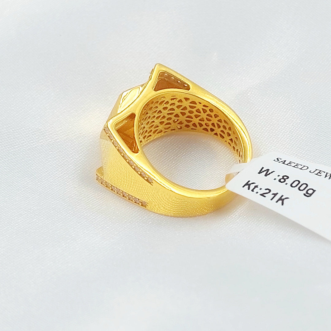 21K خاتم اكسترا مرصع-مجوهرات الشيخ سعيد-Saeed Jewelry 