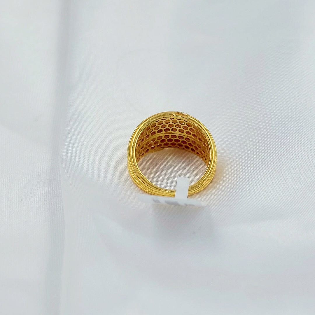 Zircon Studded Waves Ring Made of 21K Gold by Saeed Jewelry 